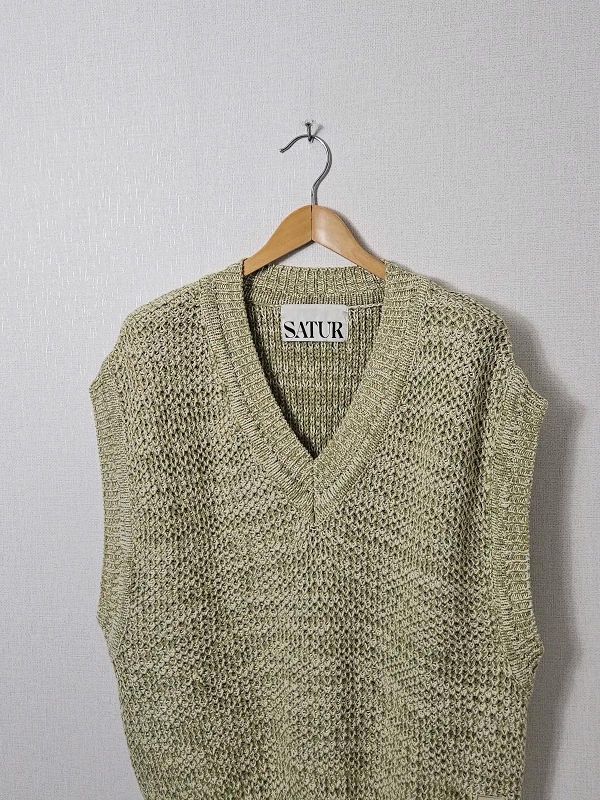 세터 SATUR 니트 베스트 니스 내추럴 메시드 조끼 세러데이 M 95 (거의 새상품) 3