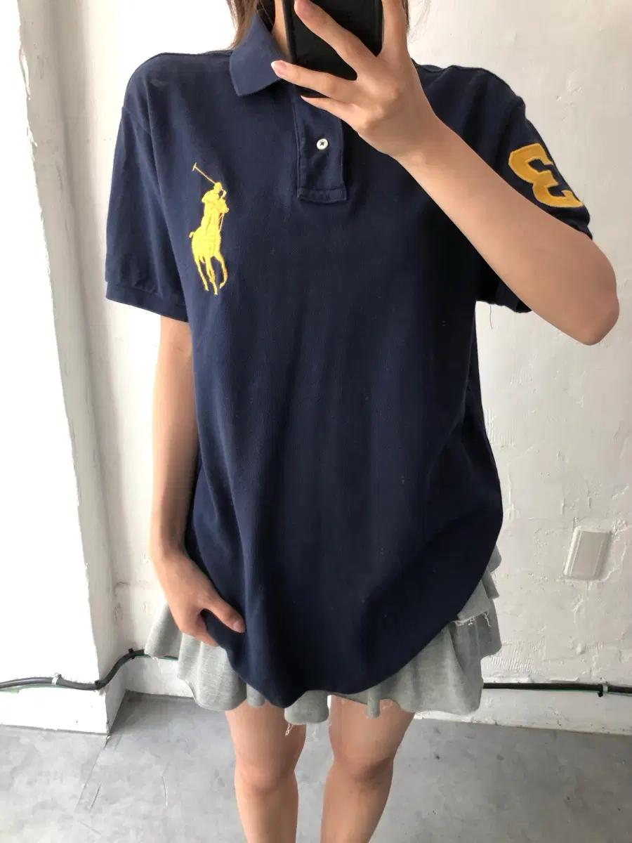 Polo 폴로랄프로렌 네이비 옐로우 빅포니 PK 카라티셔츠 2