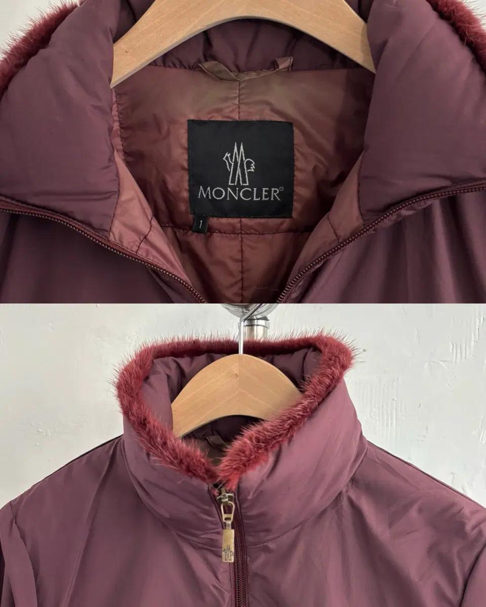 Moncler 몽클레르 90s 버건디 퍼 트리밍 집업 자켓 7