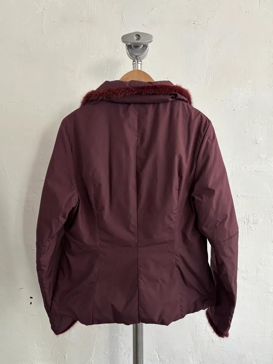 Moncler 몽클레르 90s 버건디 퍼 트리밍 집업 자켓 9