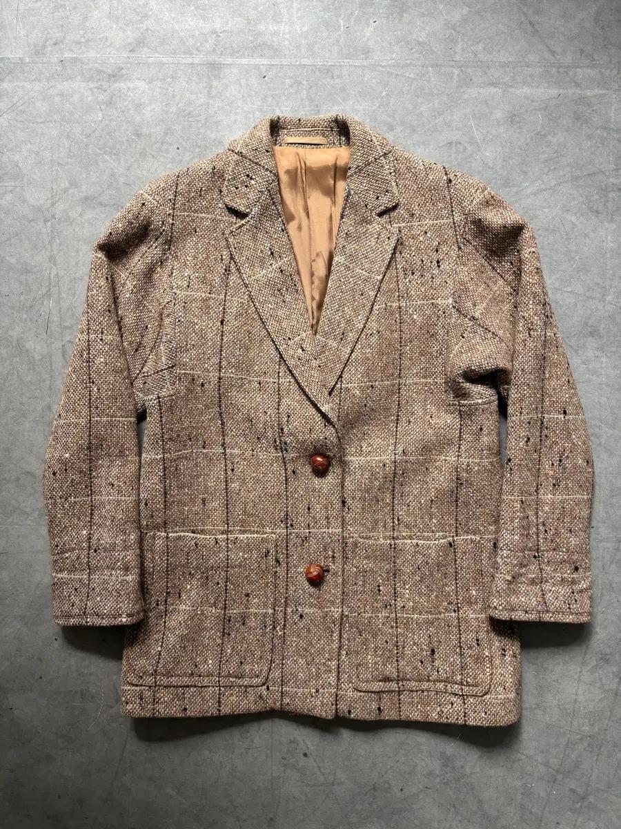 Burberry 버버리 브라운 체크 헤링본 트위드 테일러드 블레이저 2