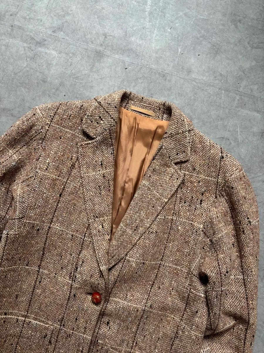 Burberry 버버리 브라운 체크 헤링본 트위드 테일러드 블레이저 3