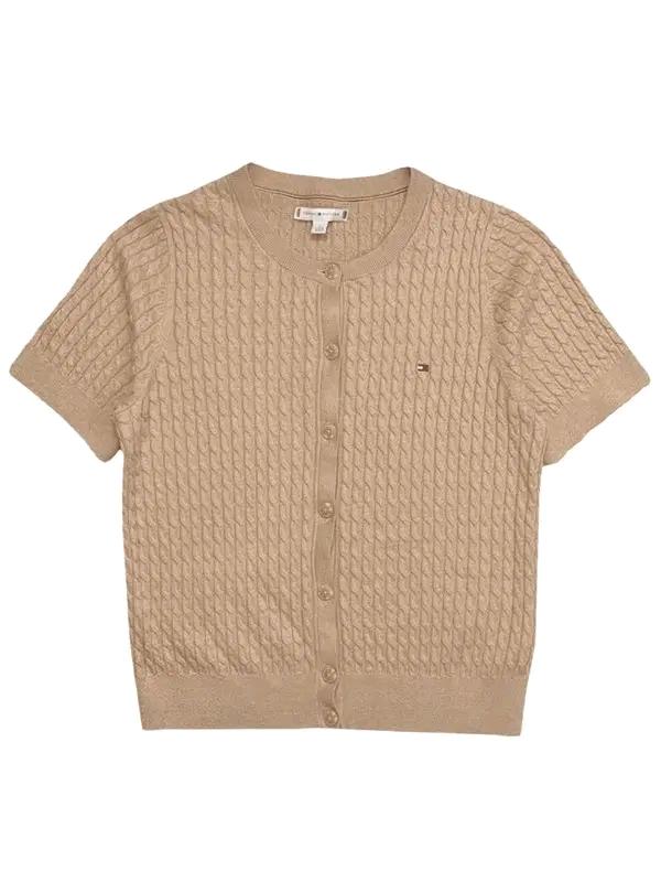 TOMMY HILFIGER 케이블 반팔 가디건 M 2