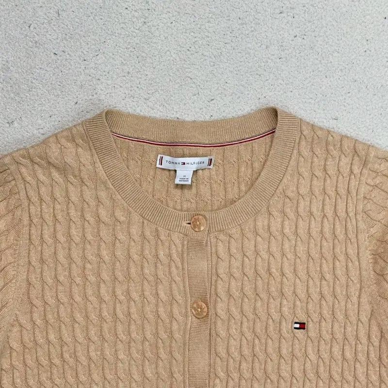 TOMMY HILFIGER 케이블 반팔 가디건 M 3