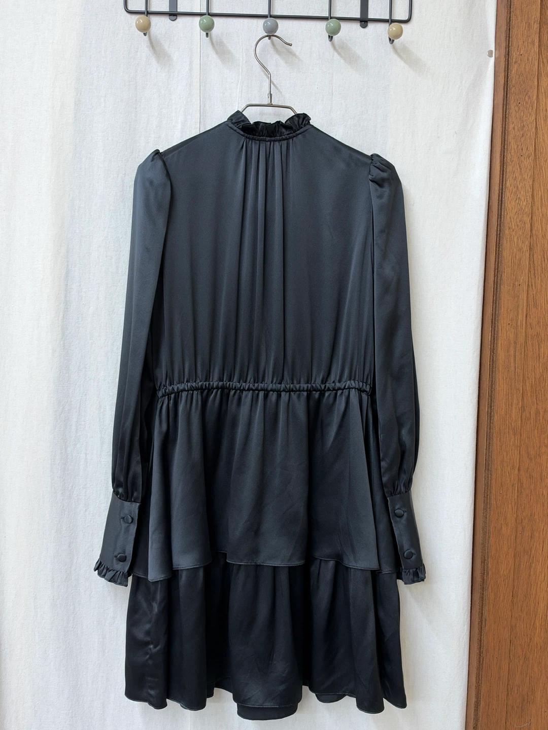 LILYSILK x CHARIS Tie Neck 2 Tiered Mini Dress 7