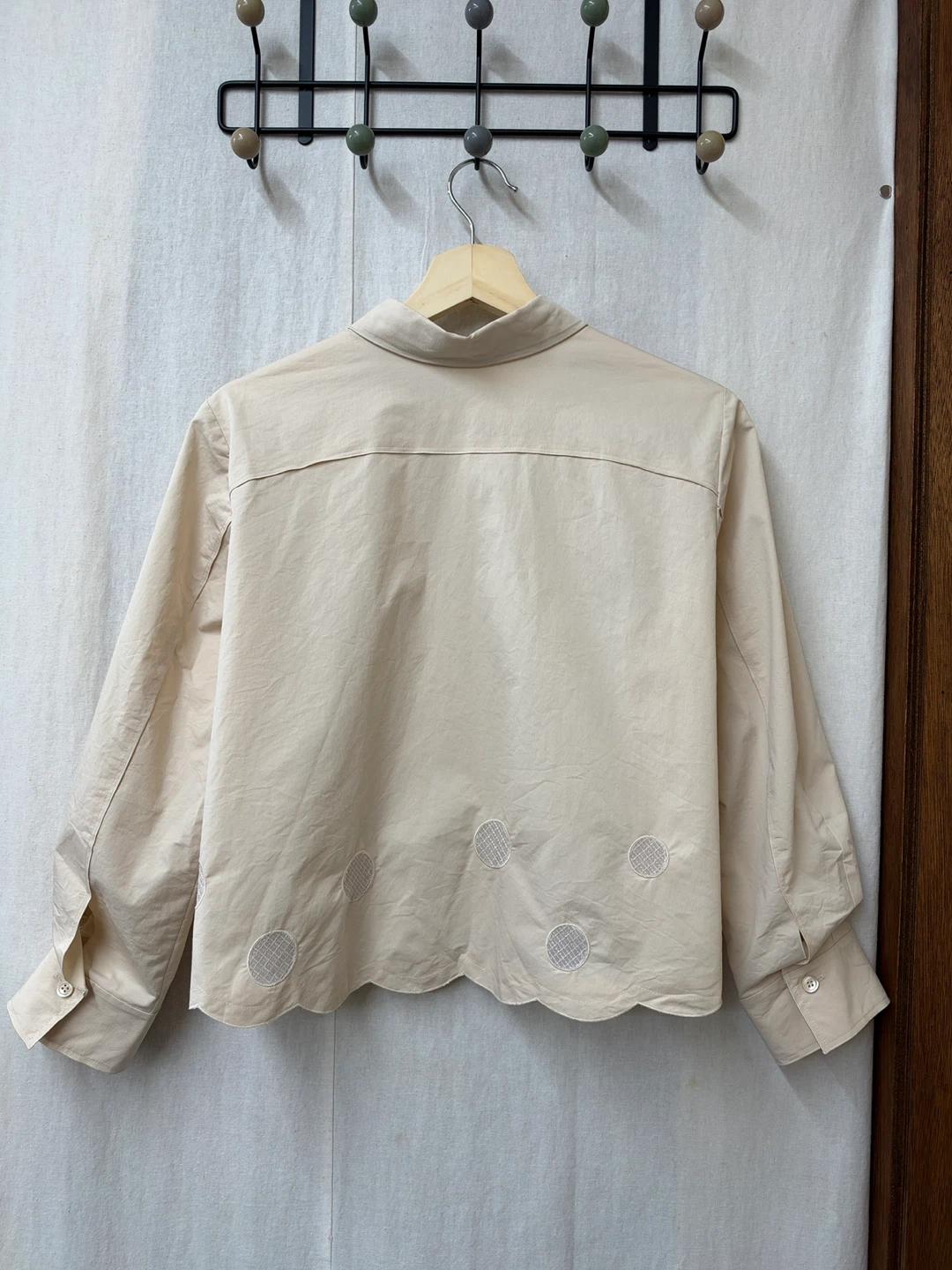 한섬 마인 도트시스루 크롭 블라우스 3