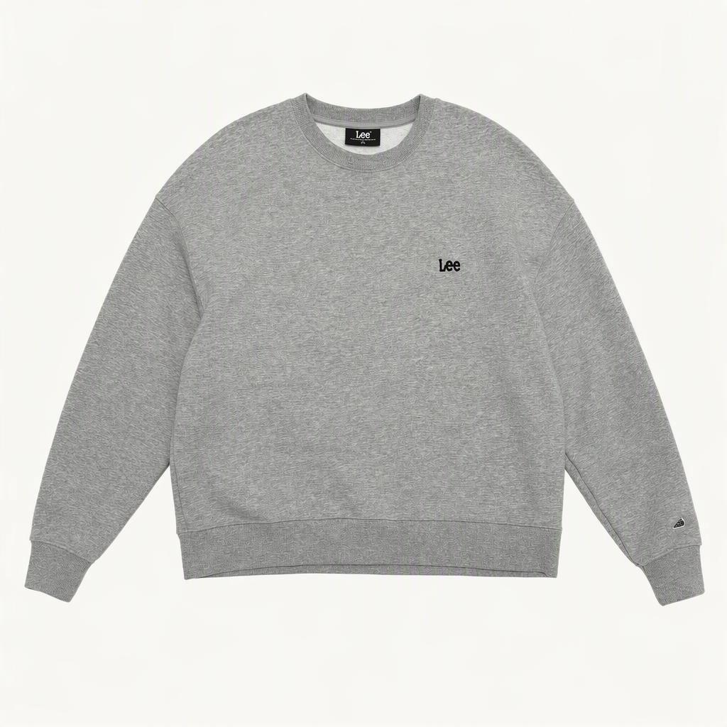 Lee 리 로고 그레이 맨투맨 티셔츠 M 착용컷