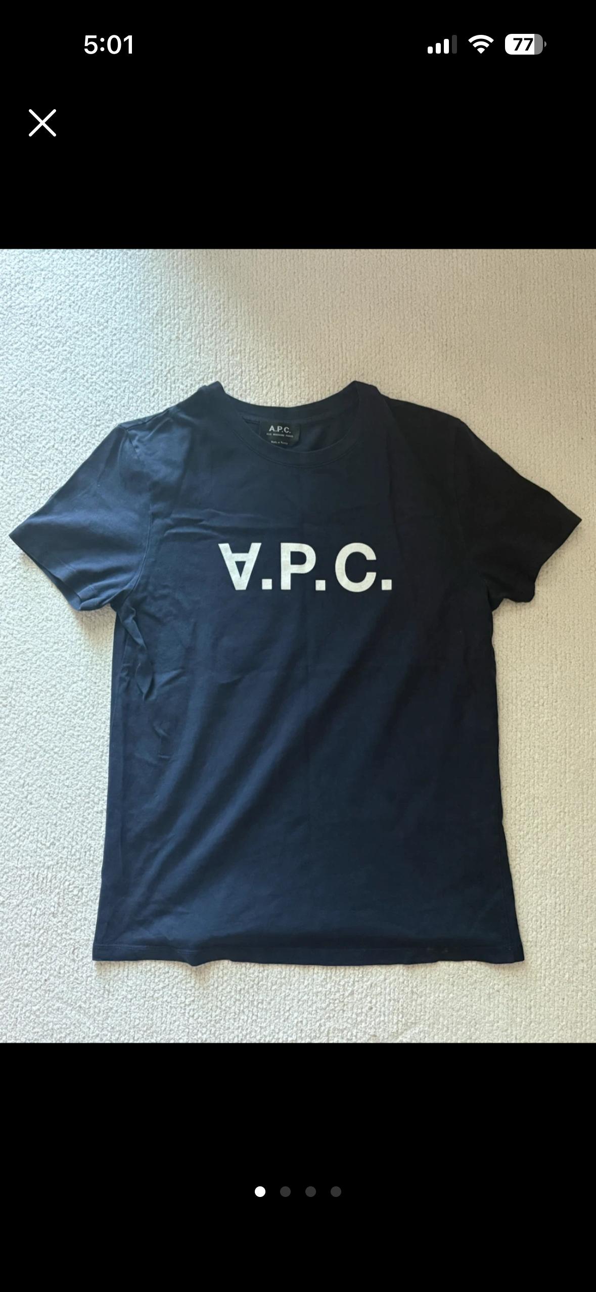 A.P.C. 로고 네이비 반팔 티셔츠 6