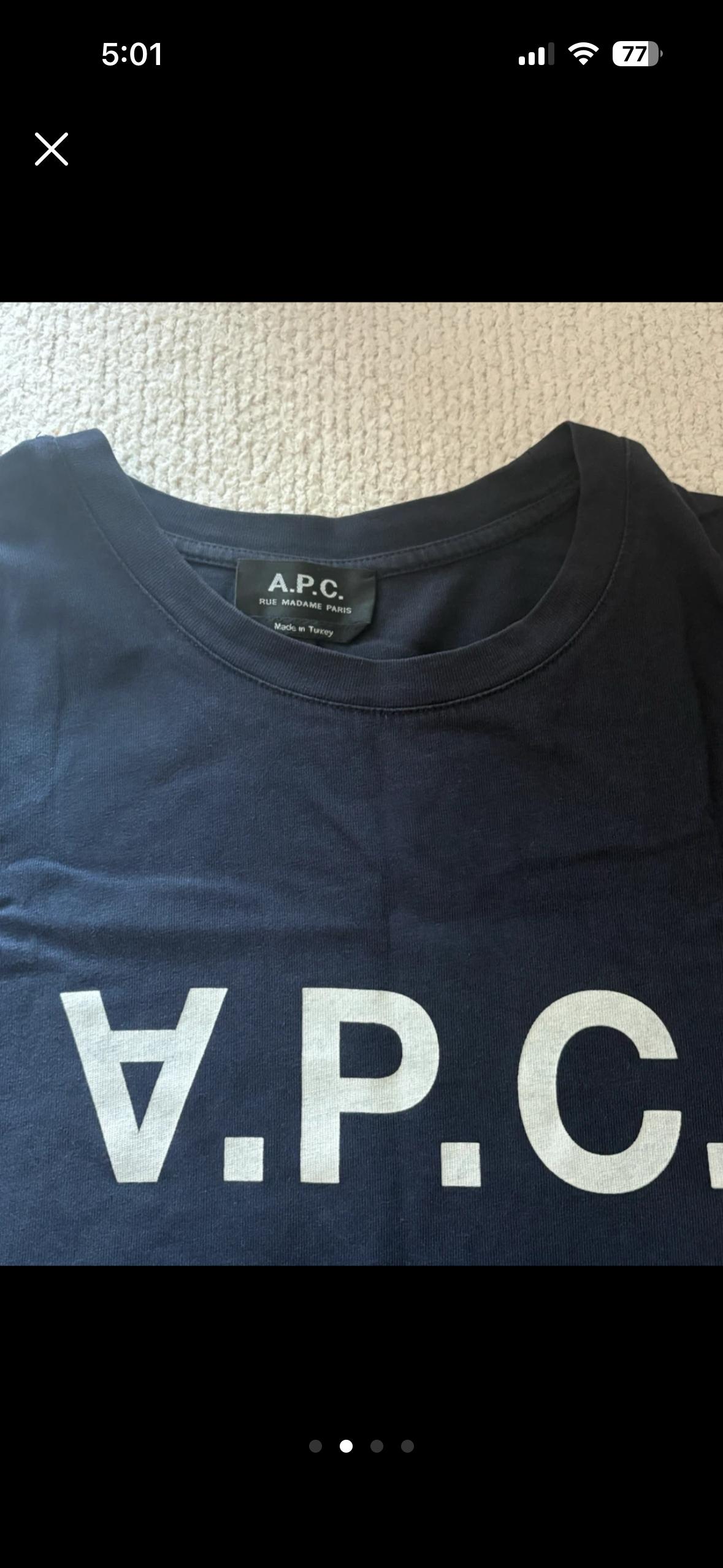 A.P.C. 로고 네이비 반팔 티셔츠 7