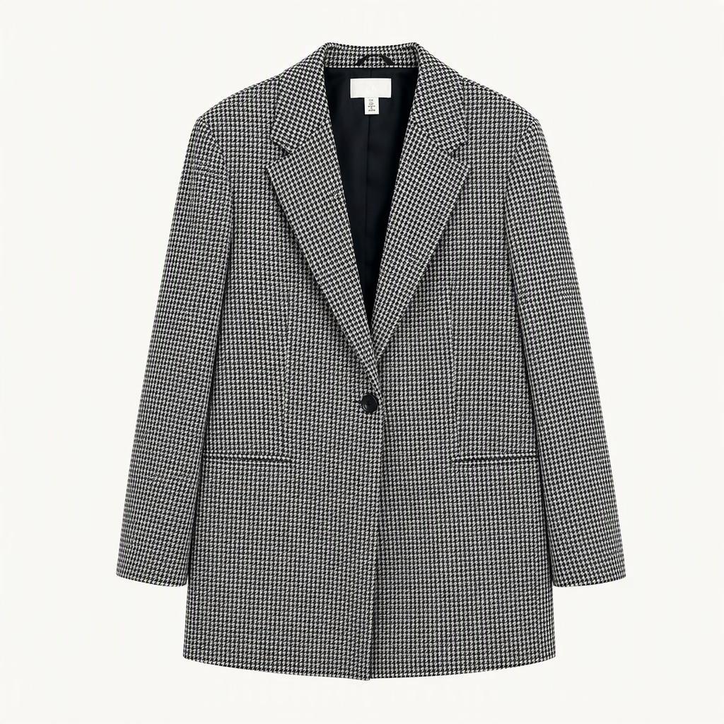 H&M 하운드투스 체크 싱글 재킷
