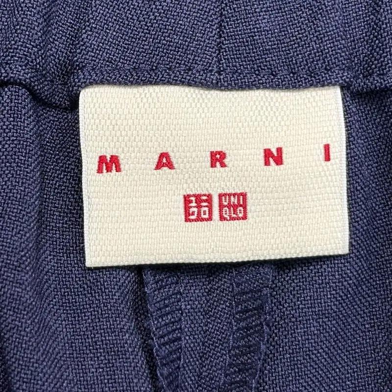UNIQLO X MARNI 와이드 핏 플리츠 트라우저 네이비 L 4