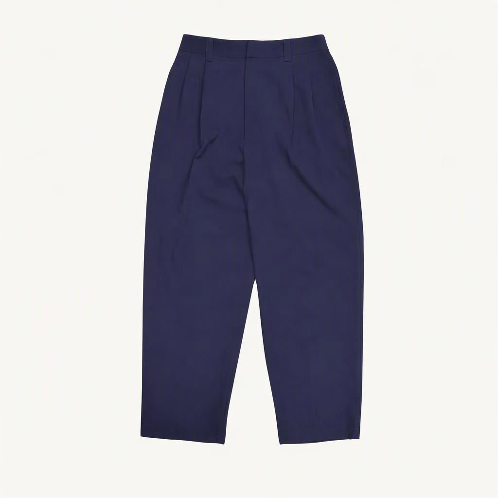 UNIQLO X MARNI 와이드 핏 플리츠 트라우저 네이비 L 착용컷