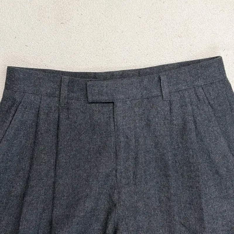SOLIDHOMME 25F/W 캐시미어 와이드 투턱 슬랙스 챠콜 48 3