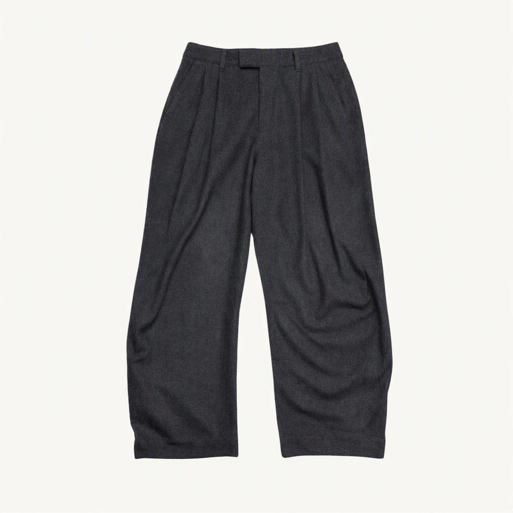 SOLIDHOMME 25F/W 캐시미어 와이드 투턱 슬랙스 챠콜 48