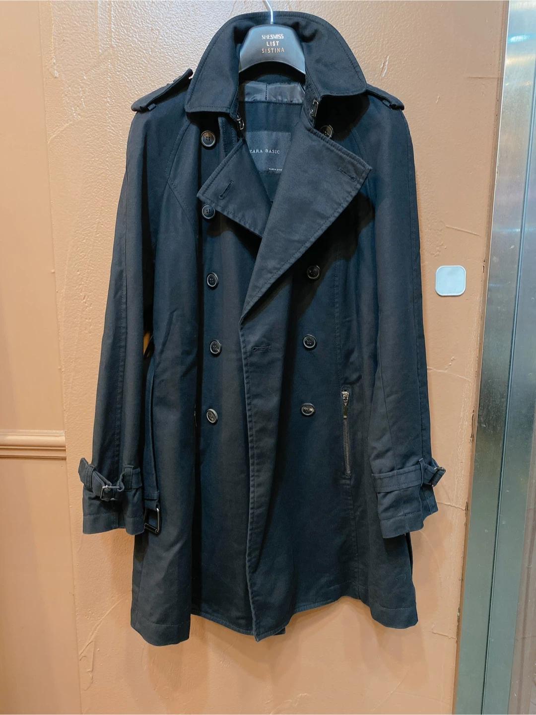 새제품 ZARA 블랙 미드 트렌치 코트 8