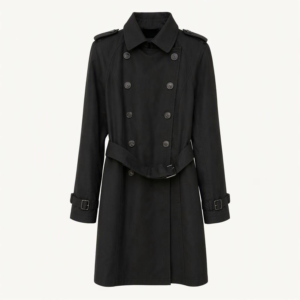 새제품 ZARA 블랙 미드 트렌치 코트