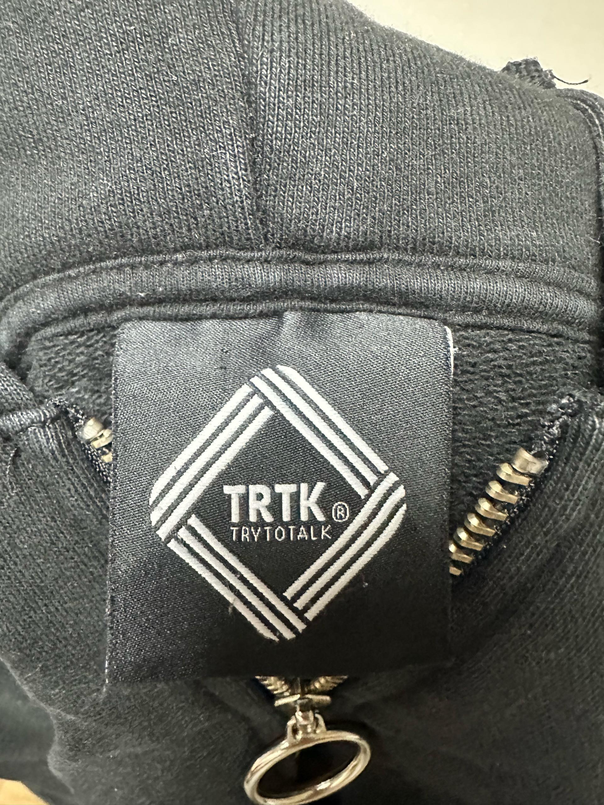 TRTK 트라이투톡 레터링 후드 집업 블랙 8