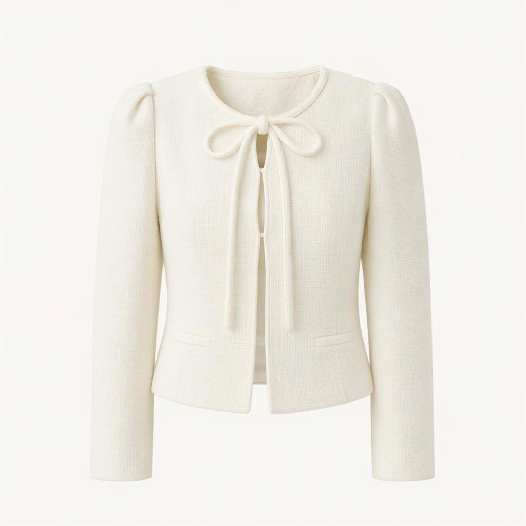 플로움 Mellow Ribbon 트위드 재킷 Ivory
