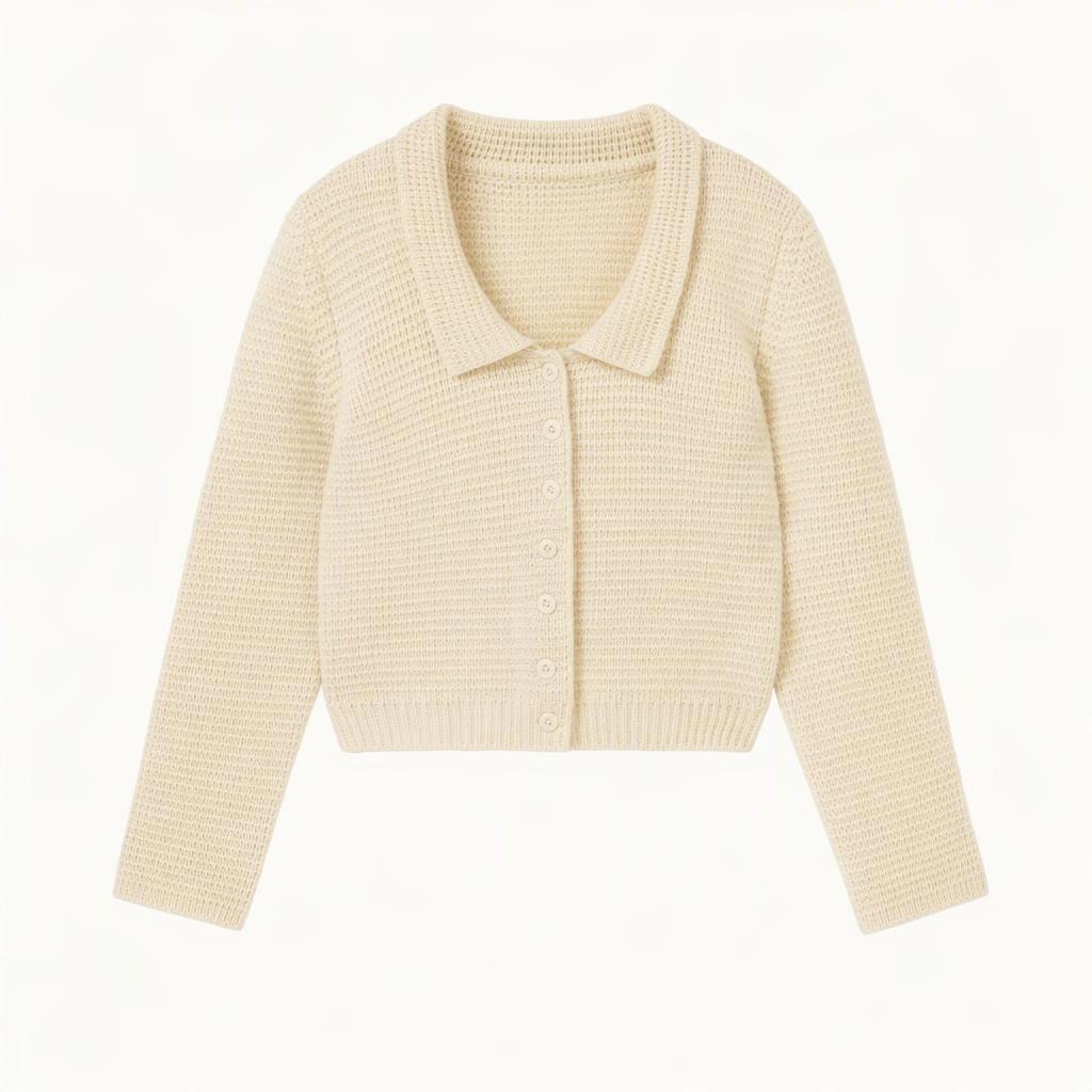 Scotland Wool Collar Cardigan_ivory 착용컷