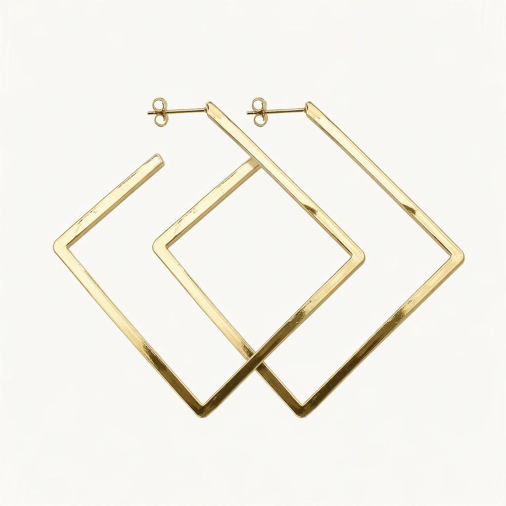 [어거스트 하모니] Square hoop earring (Gold)
