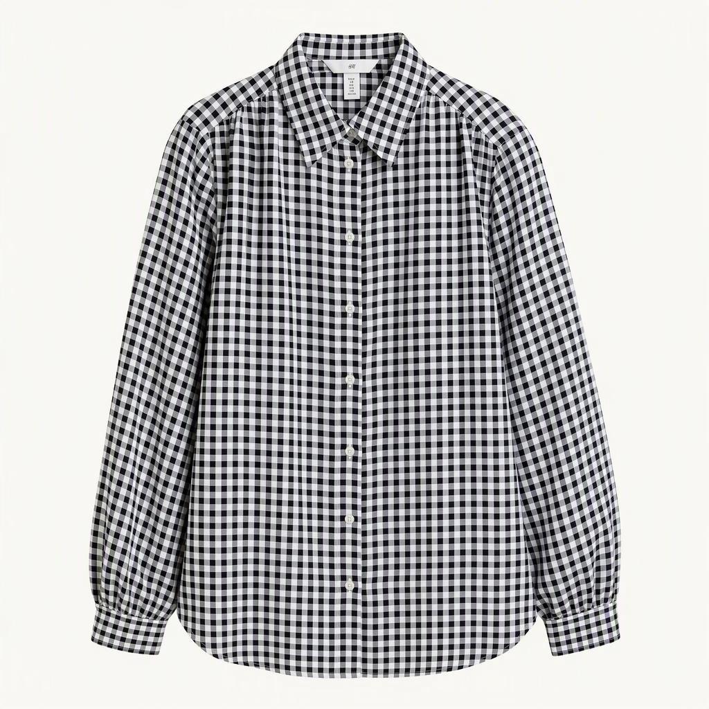 H&M 깅엄체크 블라우스 셔츠