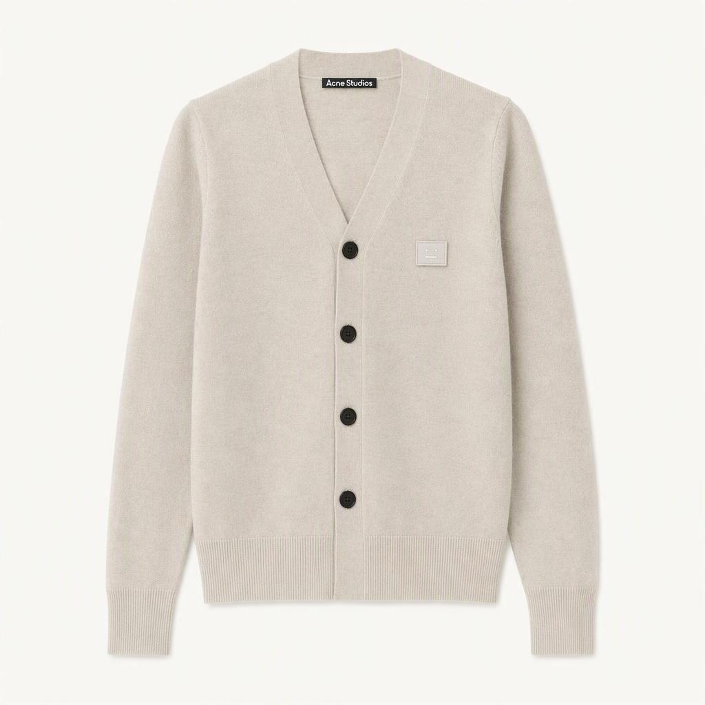 아크네 스튜디오 페이스 패치 브이넥 울 가디건