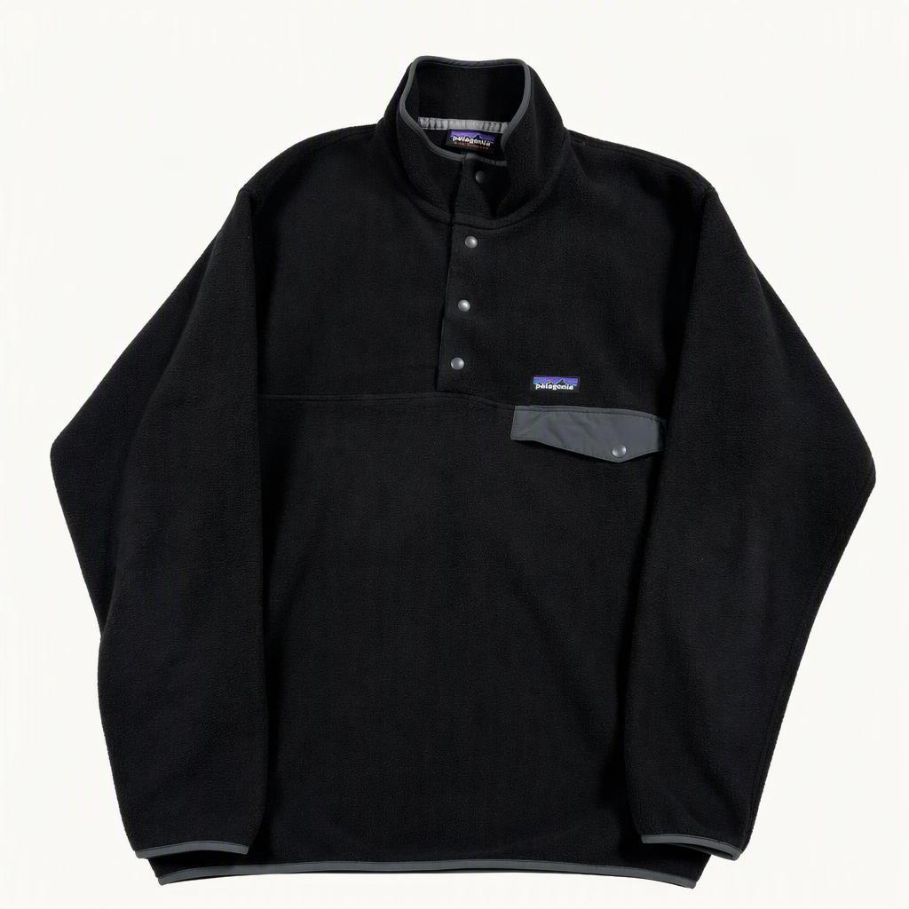 Patagonia 파타고니아 라이트웨이트 신칠라 블랙 스냅 티 풀오버 플리스 M