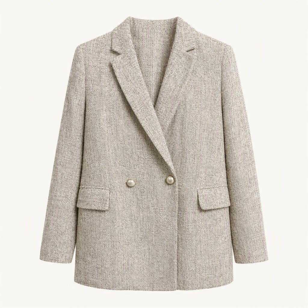 H&M 트위드 더블 버튼 자켓