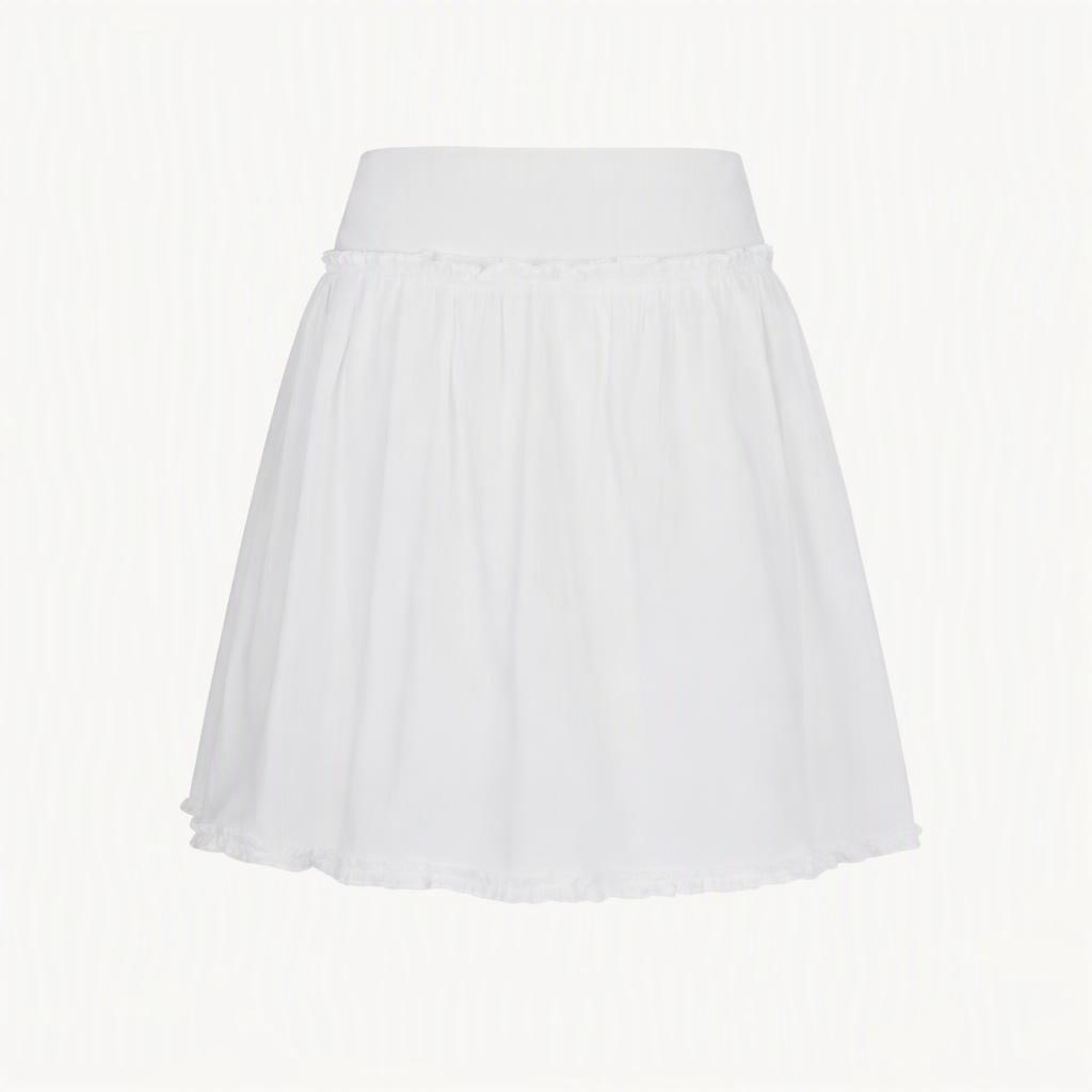 Memory Frill Midi Skirt (Ivory)