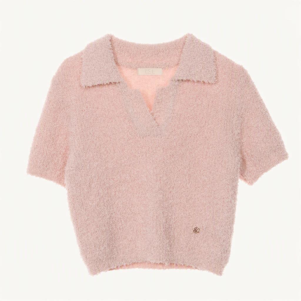 리엘 연핑크 카라 니트 정가 66,300원 / 알파카 혼방