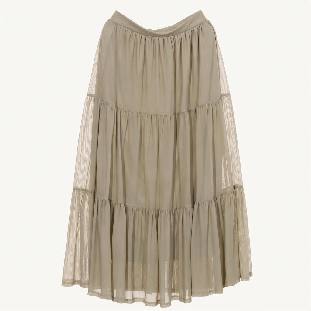 자라 ZARA 쉬폰 롱스커트 베이지 / 고급스러운 롱치마
