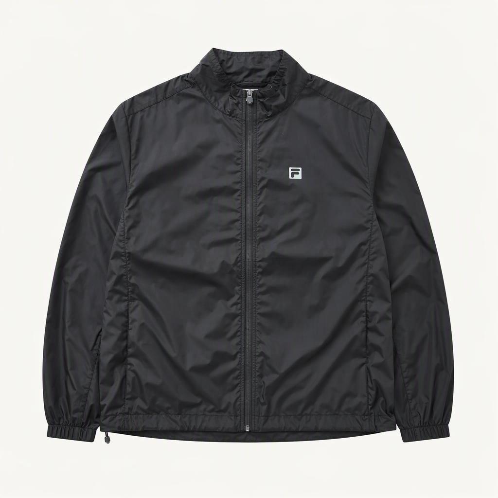 휠라 로고 윈드브레이커 바람막이 자켓 블랙