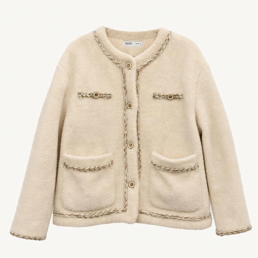 미쏘 MIXXO 뽀글이 트위드 자켓
