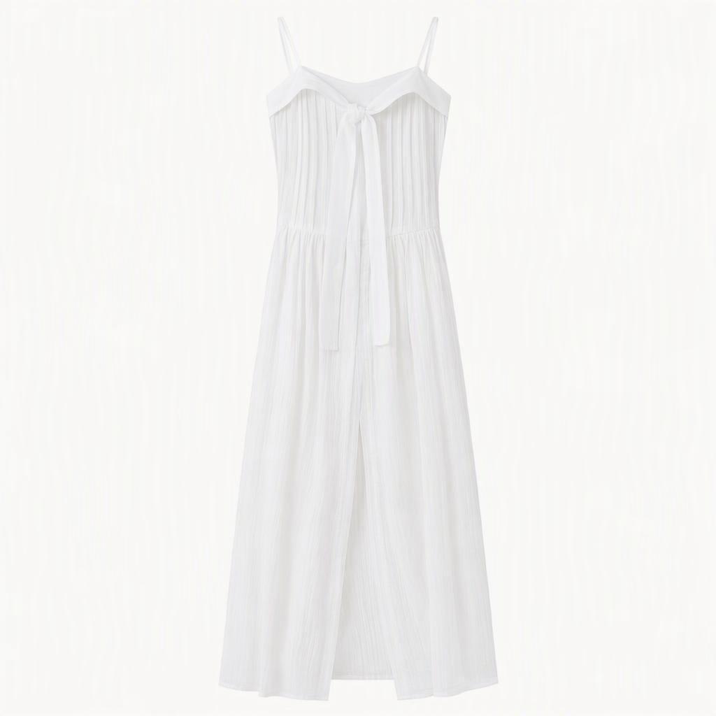 셀리테일즈 SHEER RIBBON TIE DRESS_WHITE
