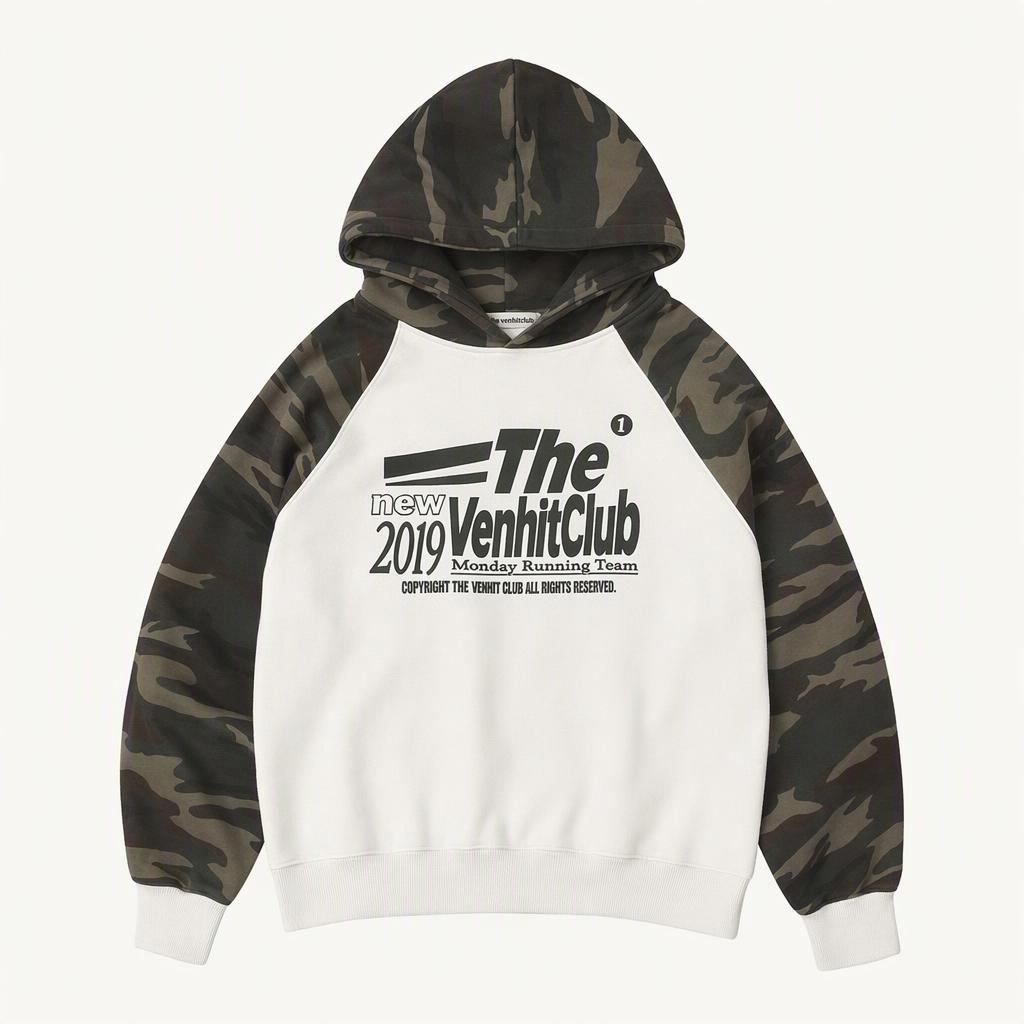 더벤힛클럽 2019 카모 래글런 후드티