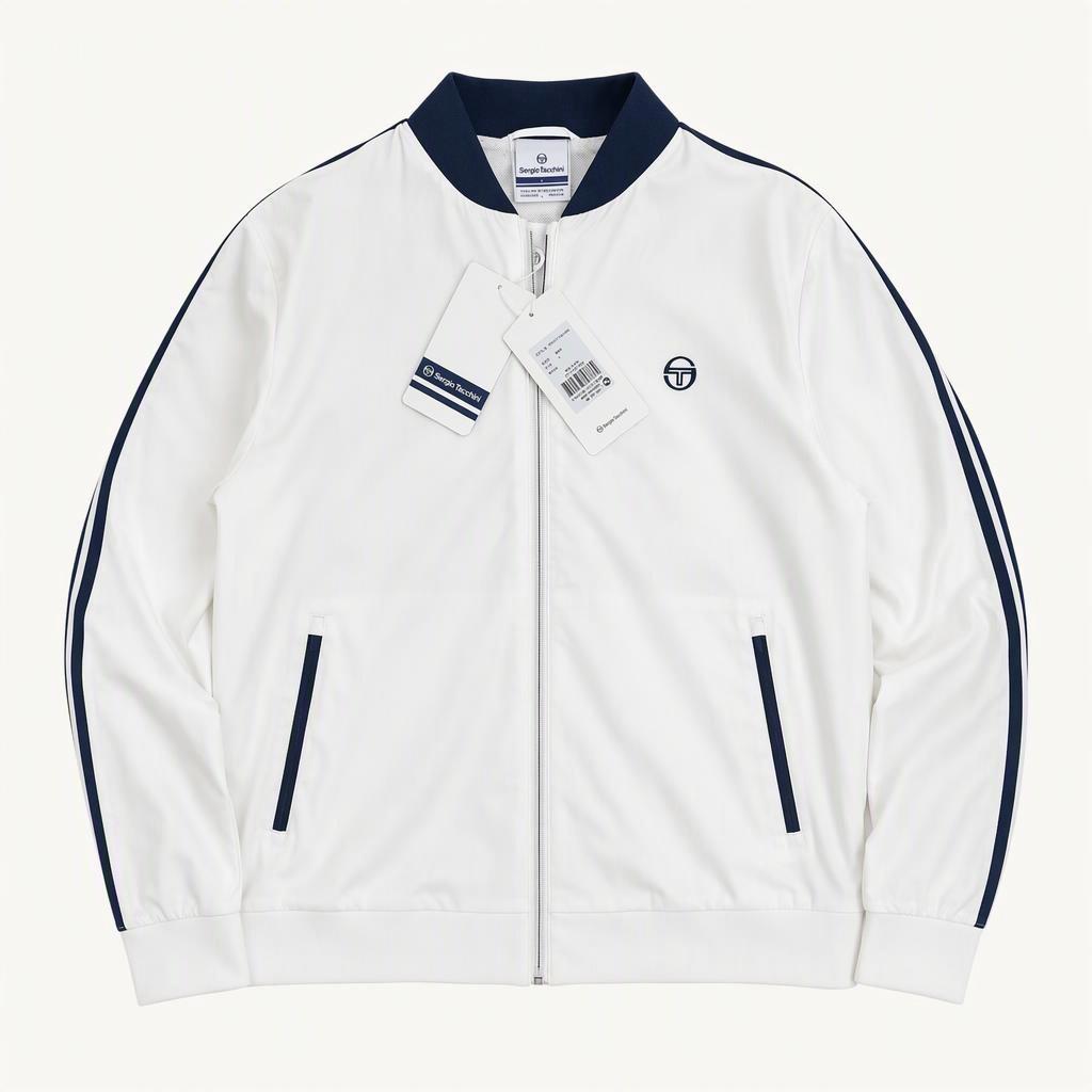 새상품 Sergio Tacchini 화이트 집업 자켓 L