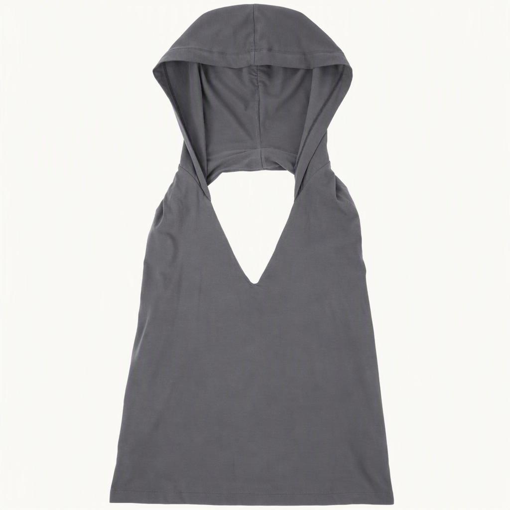 BACKLESS HOODED TOP - DARK GRAY