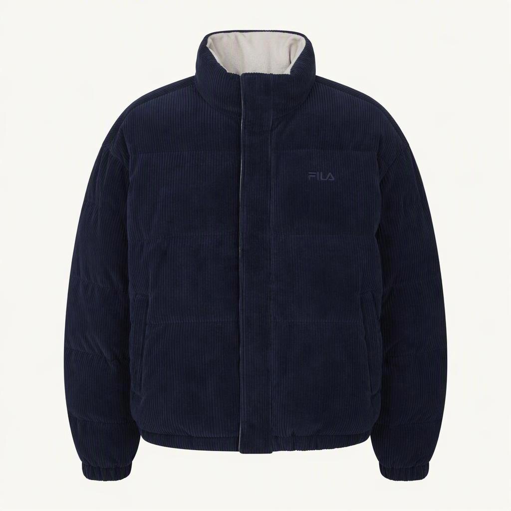 휠라 리버시블 코듀로이 패딩 네이비 Fila