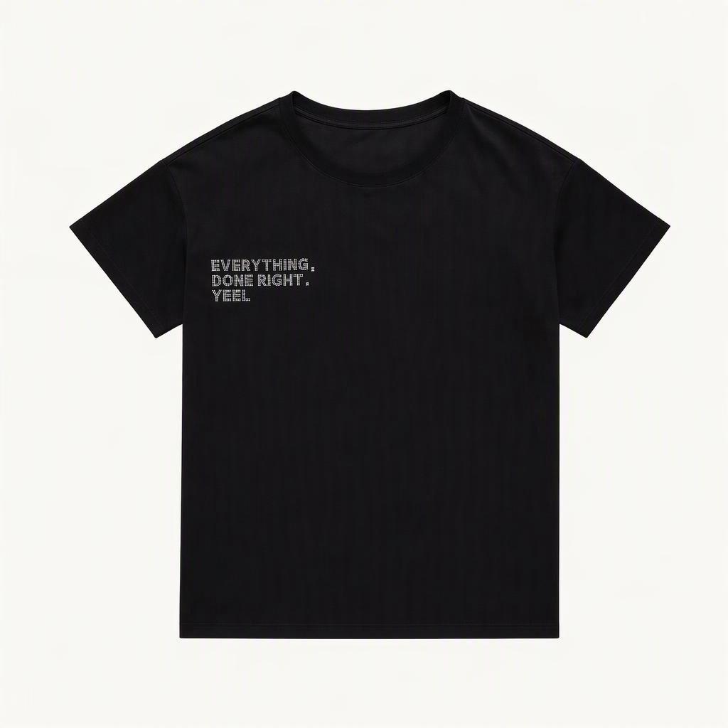 YEEL Y. STUDDED OVERSIZED T-SHIRT BLACK