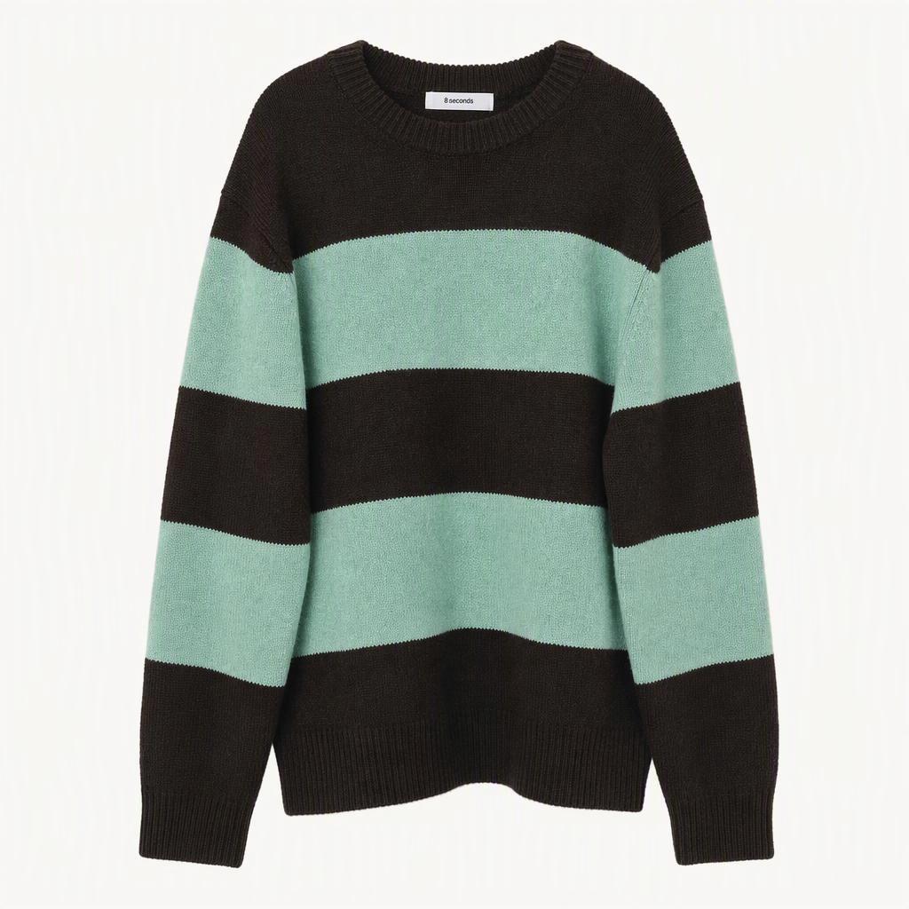 에잇세컨즈 스트라이프 라운드 니트 M