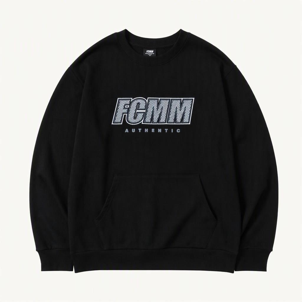 FCMM 로고 그래픽 맨투맨 블랙