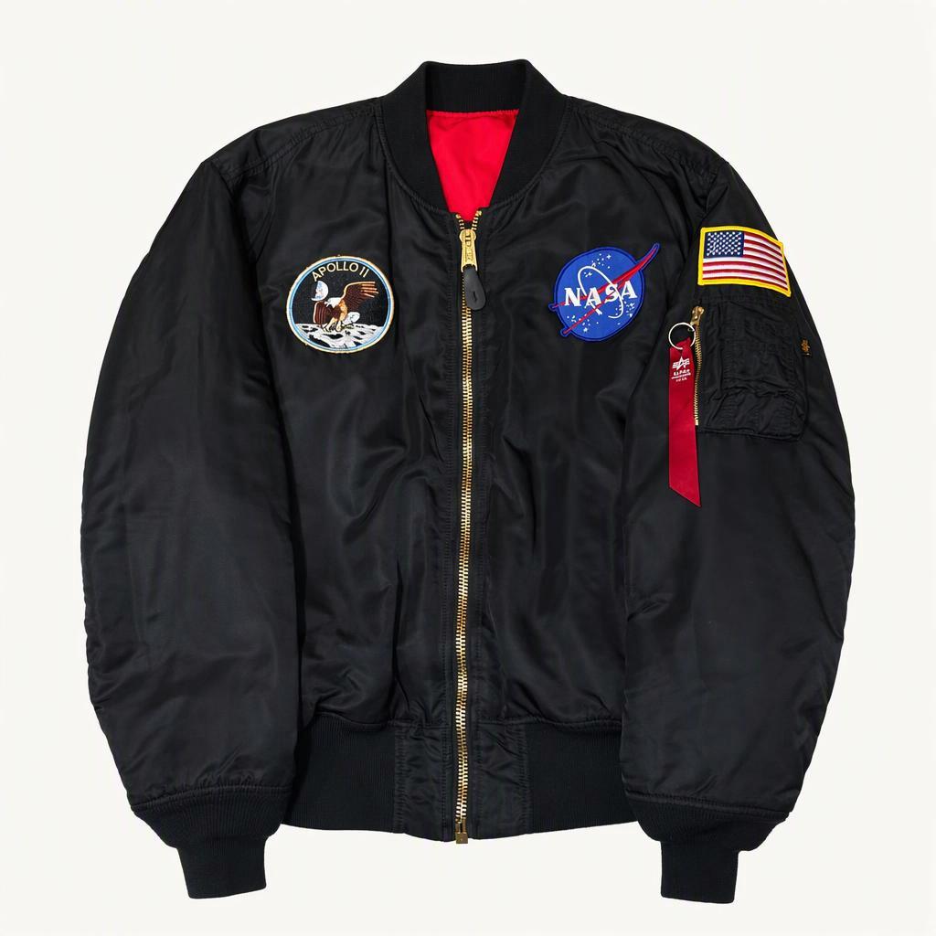 XL 알파인더스트리 NASA 아폴로 패치 MA-1 항공 점퍼