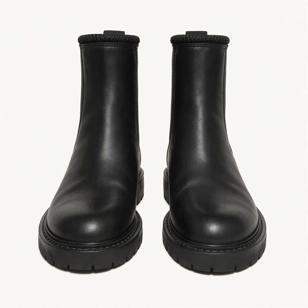 BURBERRY 버버리 정품 블랙 레더 파넬 첼시 가죽 부츠 워커 EU40 260~265