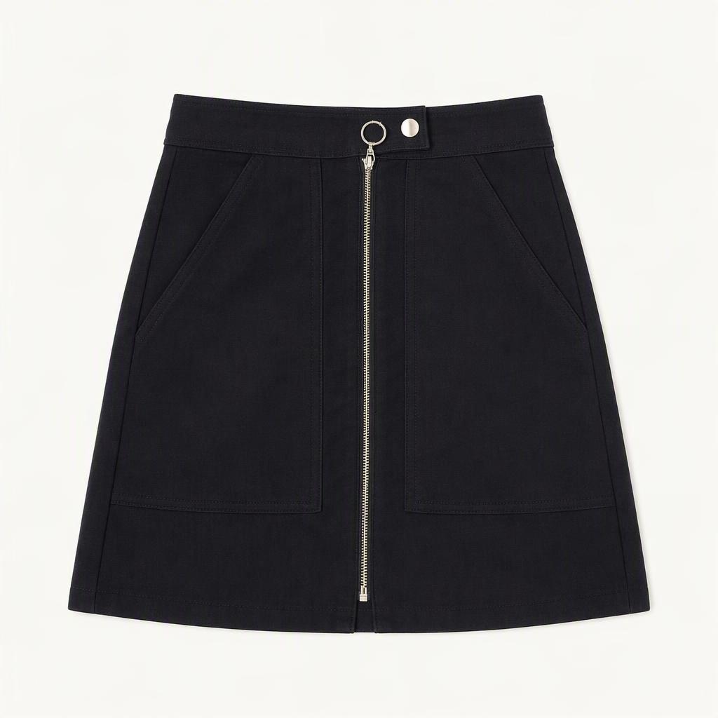 (BERSHKA) 블랙 지퍼 포켓 스커트
