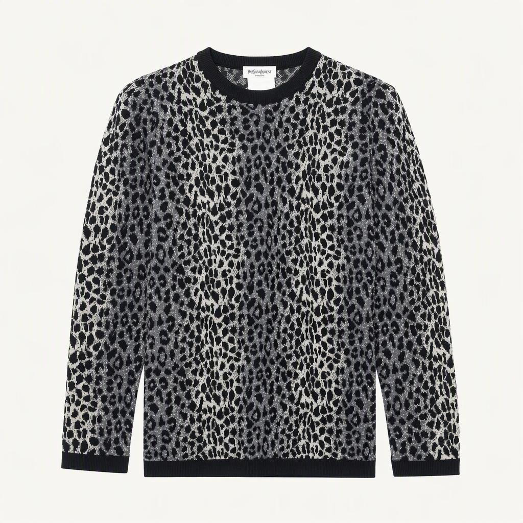 [YSL 오리지널 아카이브] 95년 빈티지 이브 생로랑 레오파드 호피 니트 스웨터 M