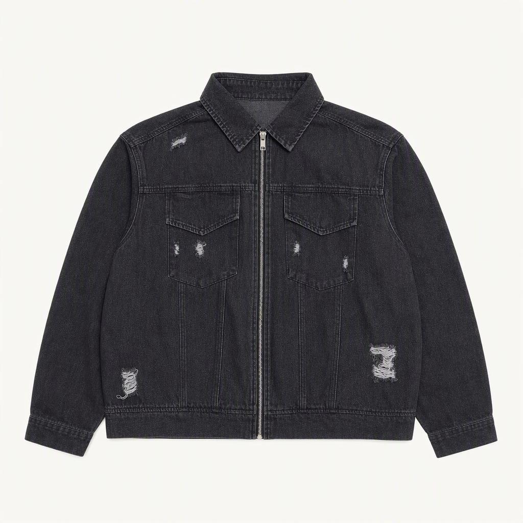ourhaus 블랙 데님 자켓