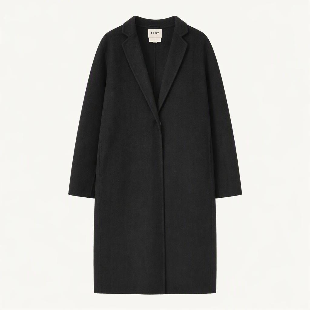 DKNY 디케이엔와이 울 싱글 롱 코트 블랙 S