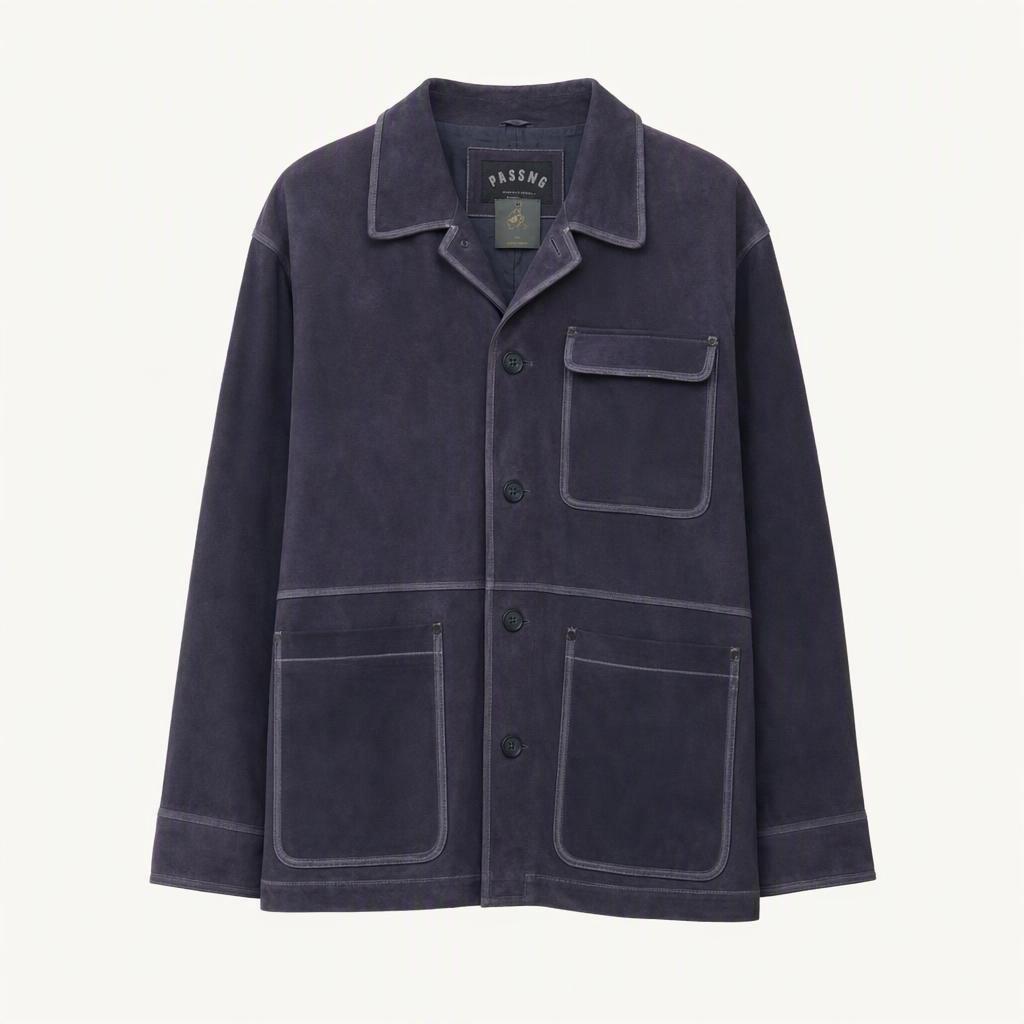 [4886] PASSING purple suede jacket