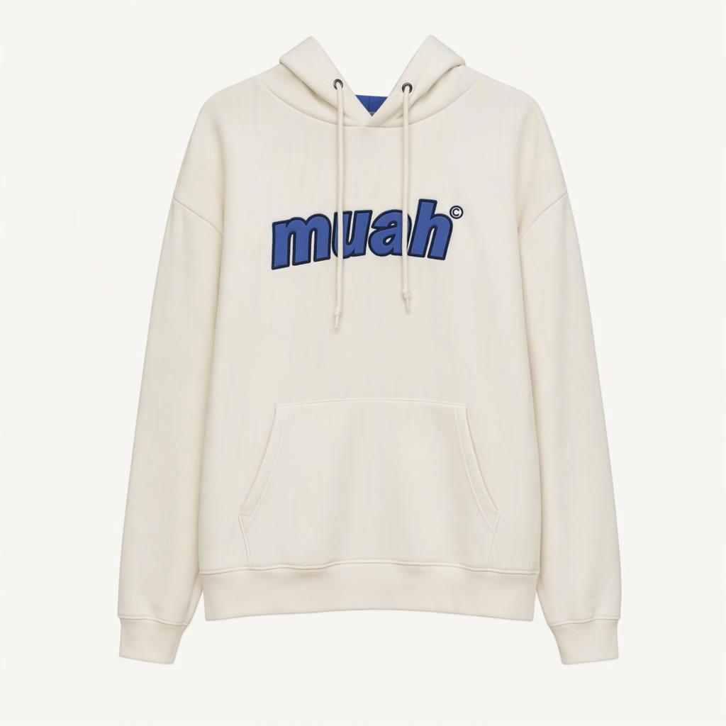 무아무아 크림색 로고 후드티 66~77