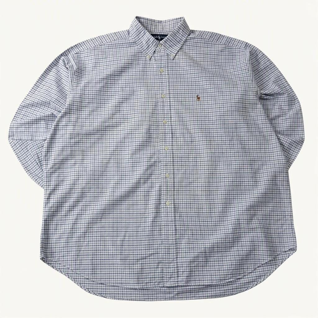 CC883 2XL 폴로 블레이크 90s 라벤더 네이비 마이크로체크 셔츠 남방